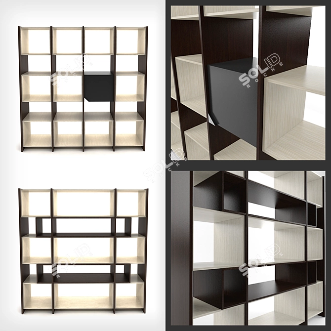 Realistic Textured Shelving Cabinets 3D model image 1