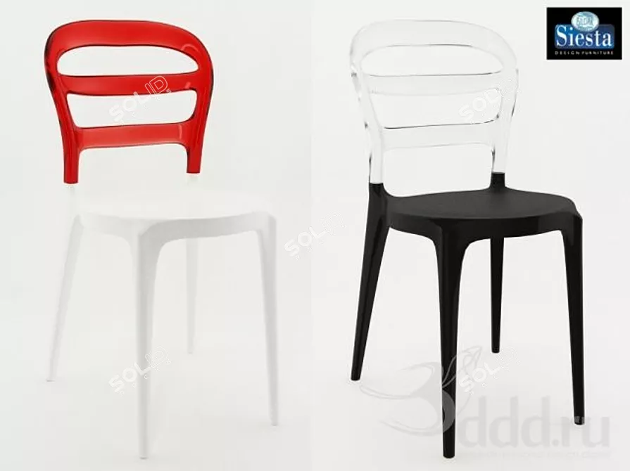 Sleek Miss Bibi Chair: Modern Comfort 3D model image 1