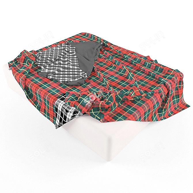 Crisp 2-Piece Bed Covers 3D model image 1