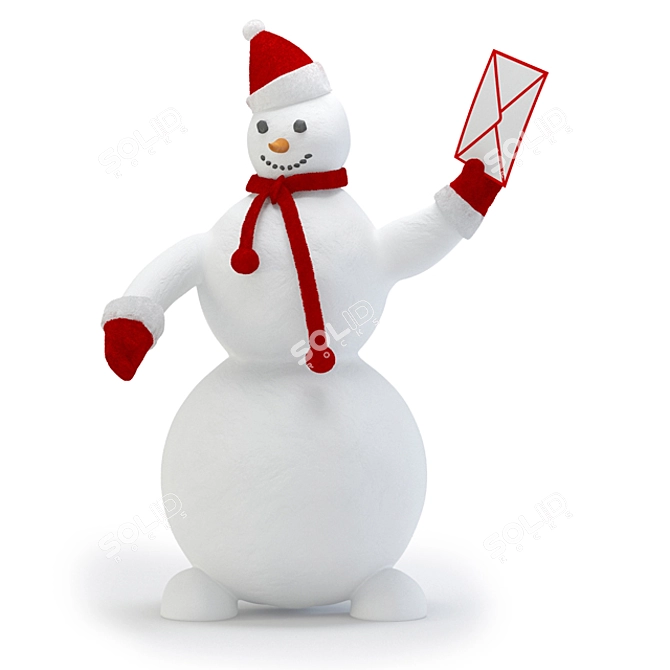 Frosty Snowman Figurine 3D model image 1
