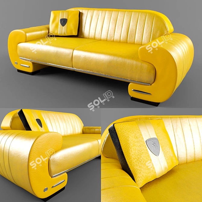 Sleek Les Mans Sofa: Timeless Elegance 3D model image 1