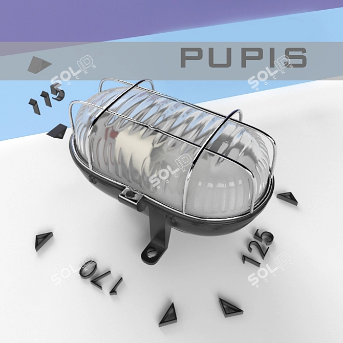 Plastic Spotlight with Protective Grille 3D model image 1