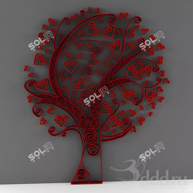 Paper Quilling Tree: Handcrafted Delight 3D model image 1