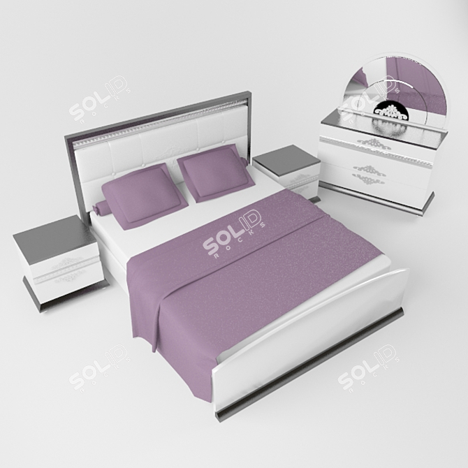 Elegant Diana Bedroom by Bellona 3D model image 1