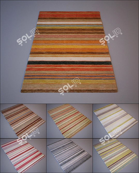 John Lewis Multi Stripe Rug 3D model image 1