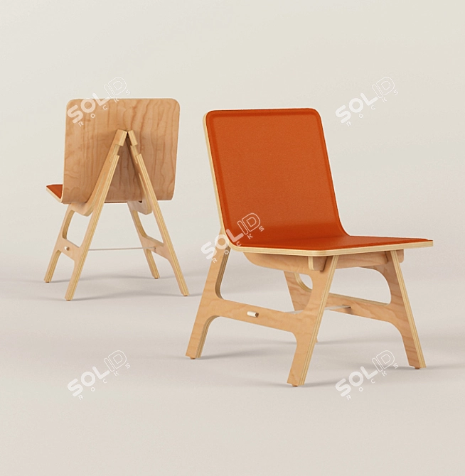 Foldable Moustache Chair 3D model image 1