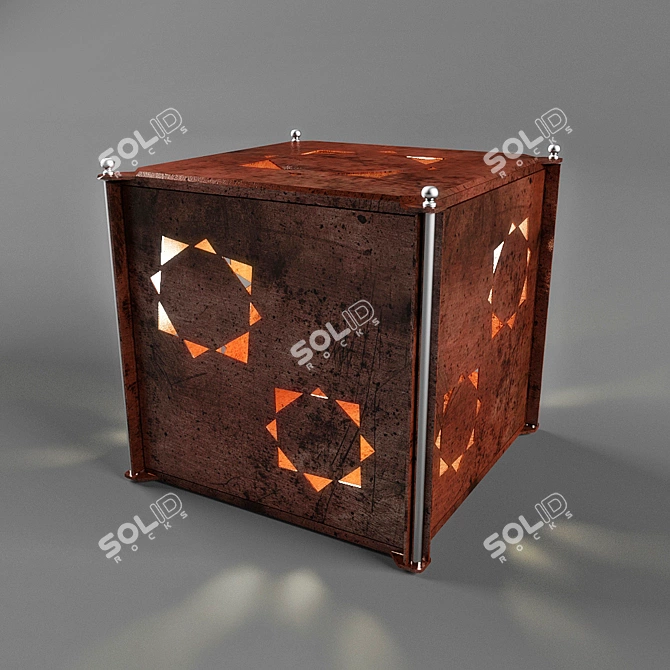 Handmade Copper Lamp: 220x220x200mm 3D model image 1