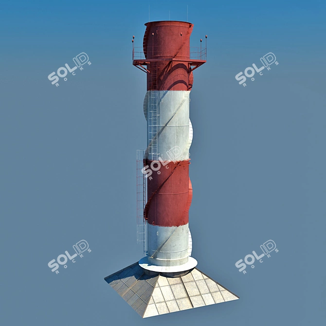 Realistic Chimney for Power Plants 3D model image 1