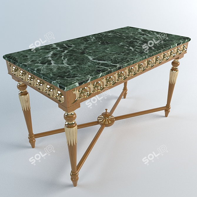 Classic Oak Table 3D model image 1