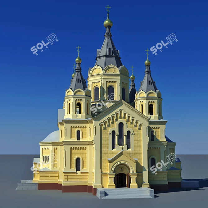 Nizhny Novgorod's Alexander Nevsky Cathedral 3D model image 1