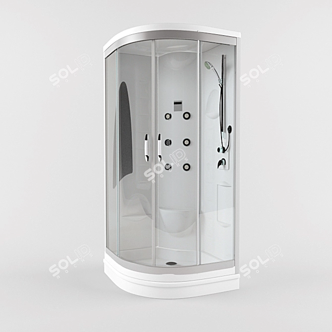 Luxury German Shower Cabin: Sense 90x90 3D model image 1