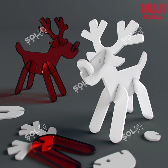 Taiwan-made 14cm Reindeer Toy 3D model image 1