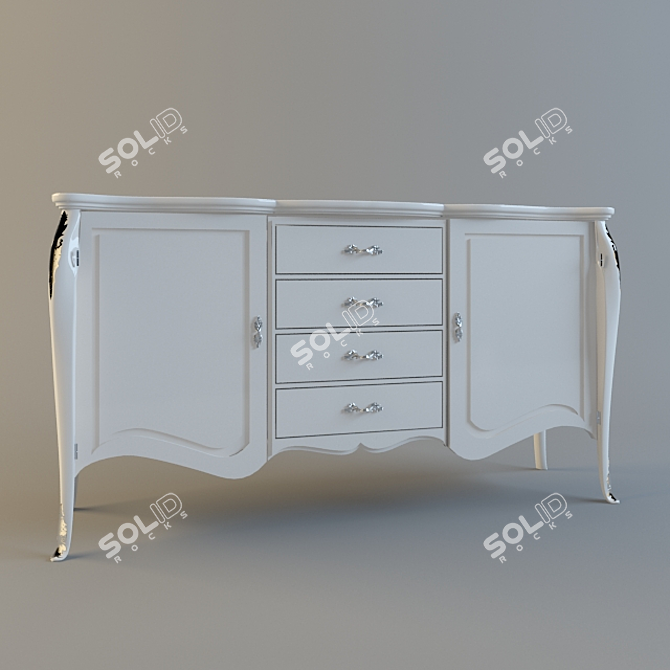 Elegant Credence Cabinet: 185x56x103h 3D model image 1