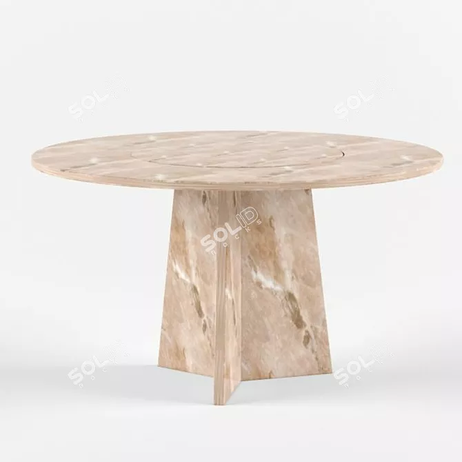 Sleek Round Metal Dining Table 3D model image 1