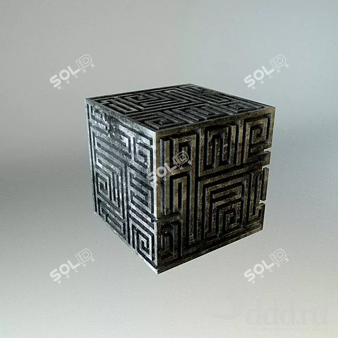 Metal Cube Decor: Elegant and Contemporary 3D model image 1