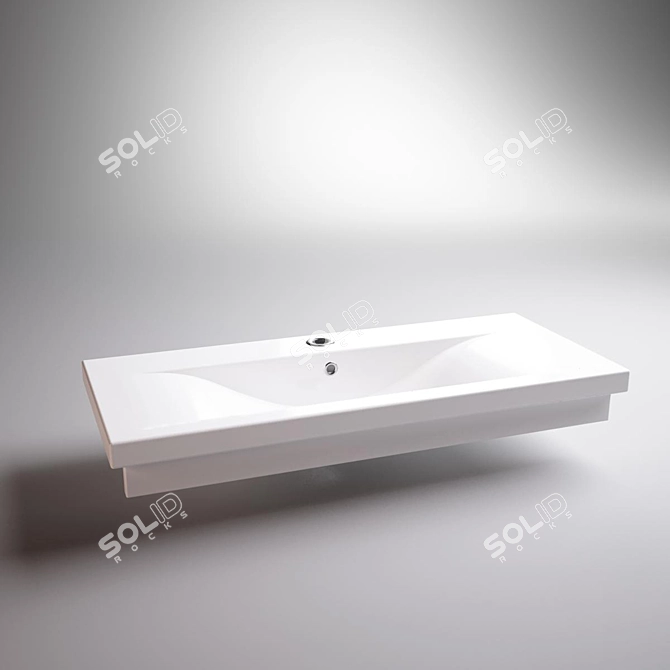 Sleek Modern Sink 3D model image 1