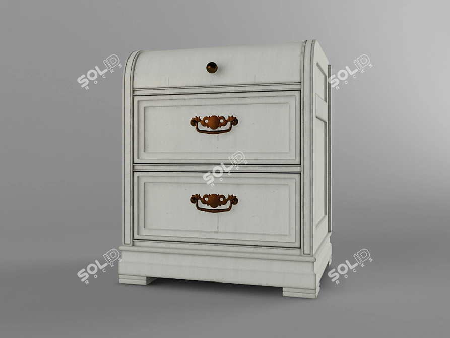 Retro Chic Bedside Table 3D model image 1