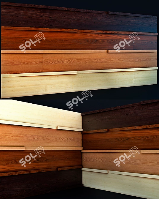 Wooden Wall Panels - Structure Kubik 3D model image 1