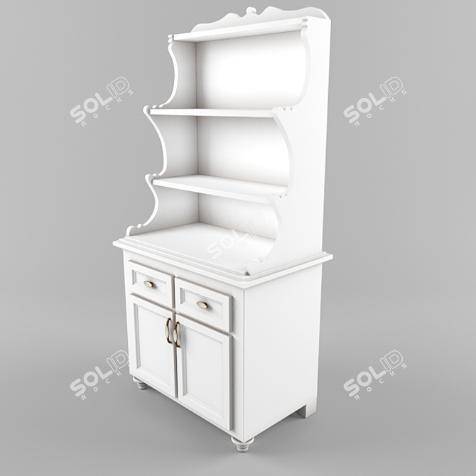 Elegant White Wooden Sideboard - Mobili Di Castello 3D model image 1