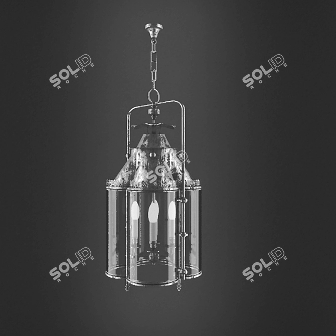 Vintage Hanging Lamp 3D model image 1