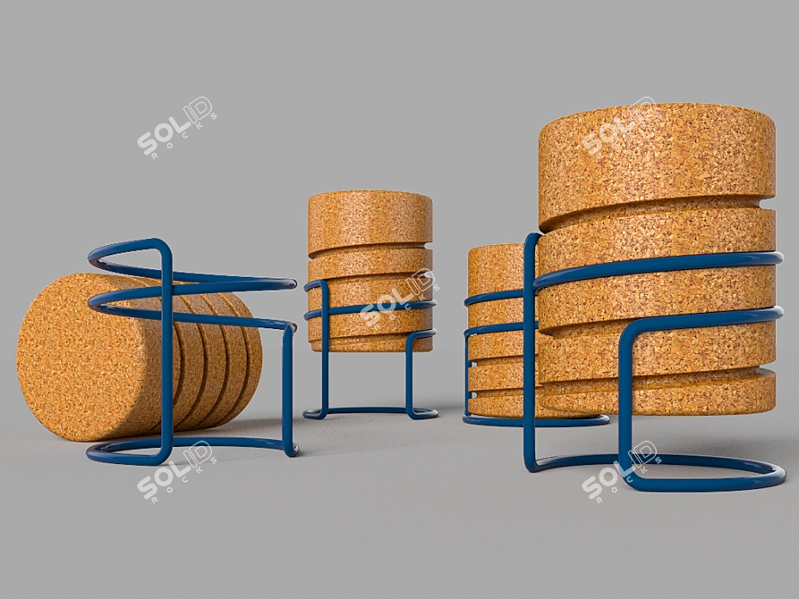 Sleek SCRW Stool: Manuel Welsky 3D model image 1