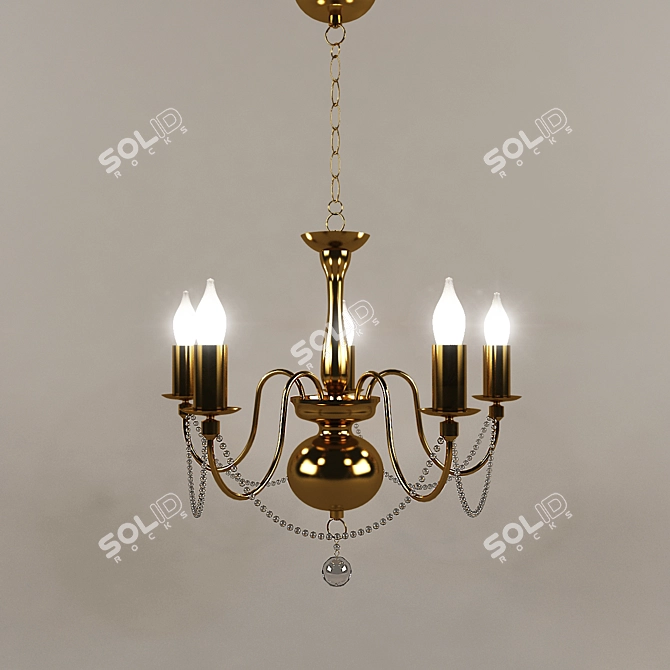 Elegant Crystal Chandelier 3D model image 1