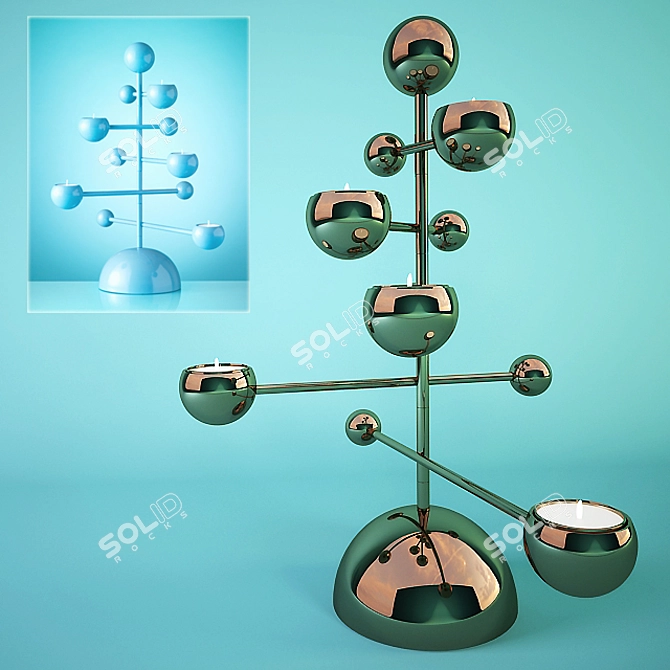 Eleganza Chandelier: Teluria Illuminates with Style 3D model image 1