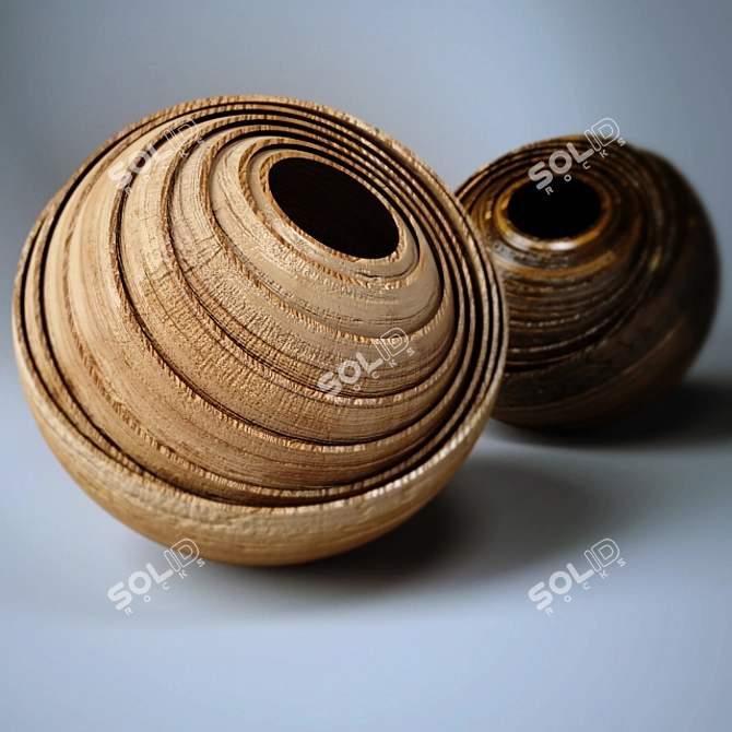 Wooden Modern Decorative Element 3D model image 1