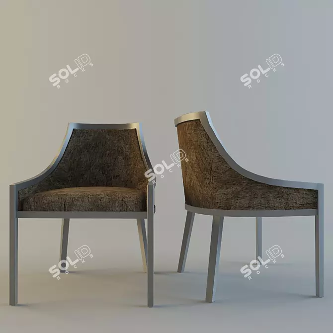 Elegant SELVA Dining Chair 3D model image 1