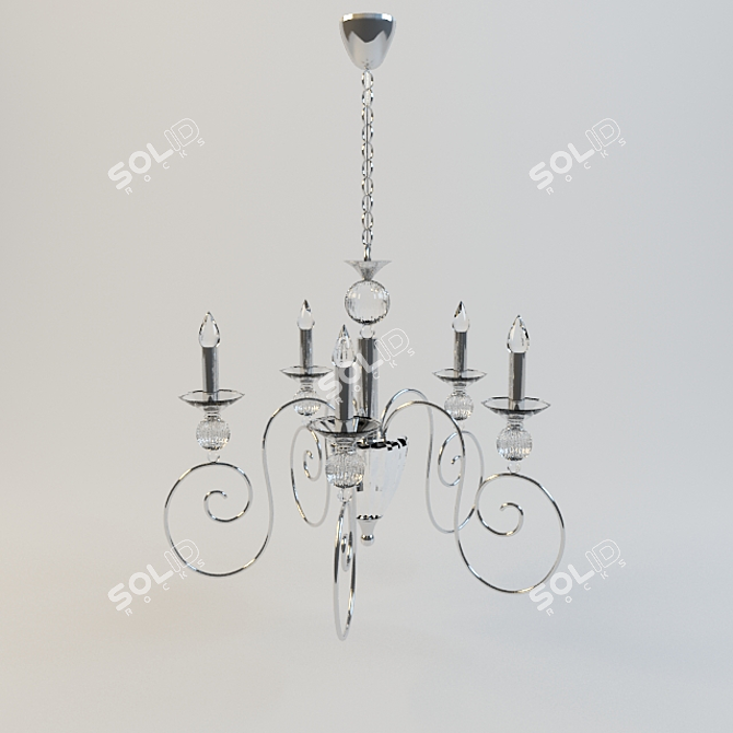 Elegant Kolarz Chandelier - 68cm Width, 120cm Height 3D model image 1