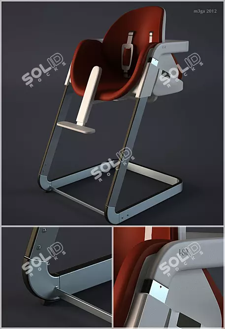 Versatile Transforming High Chair 3D model image 1