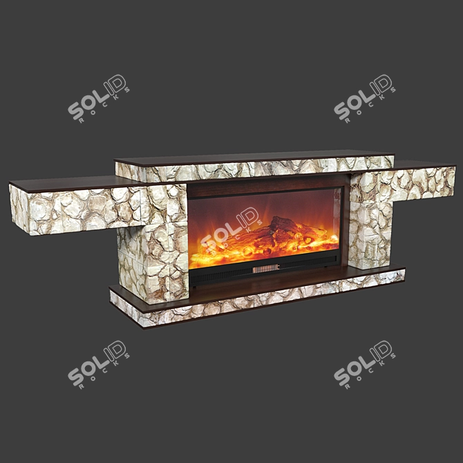 Tauer S Electric Fireplace - Premium 3D model image 1