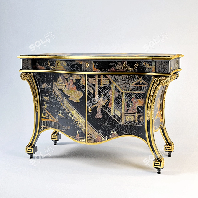 Elegant Baker Furniture Commode 3D model image 1