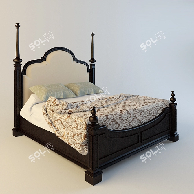 Elegant Mar-a-Lago Bedroom Set 3D model image 1