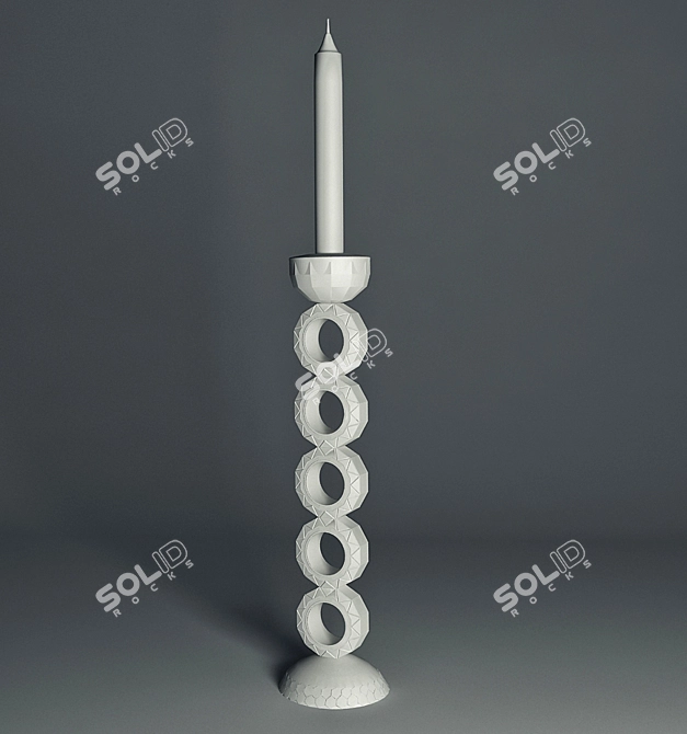 Elegant Metal Candle Holder 3D model image 1