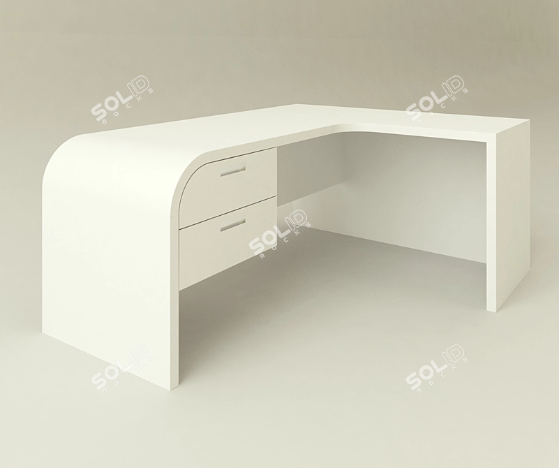 Title: Designer's Office Table - Sleek and Functional 3D model image 1