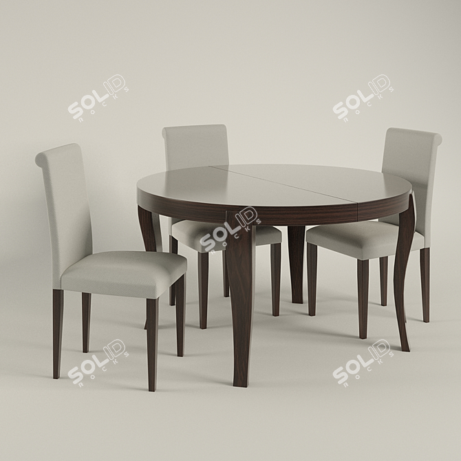 Elegant Italian Table Set 3D model image 1