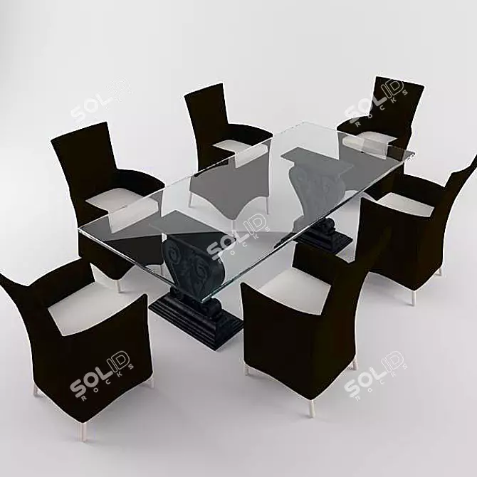 Outdoor Table and Chairs Set 3D model image 1