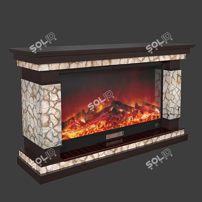 Glenrich Electric Fireplace: Stylish and Efficient 3D model image 1