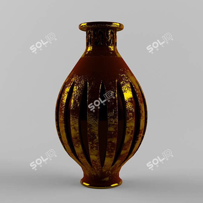 Vintage Floral Vase 3D model image 1