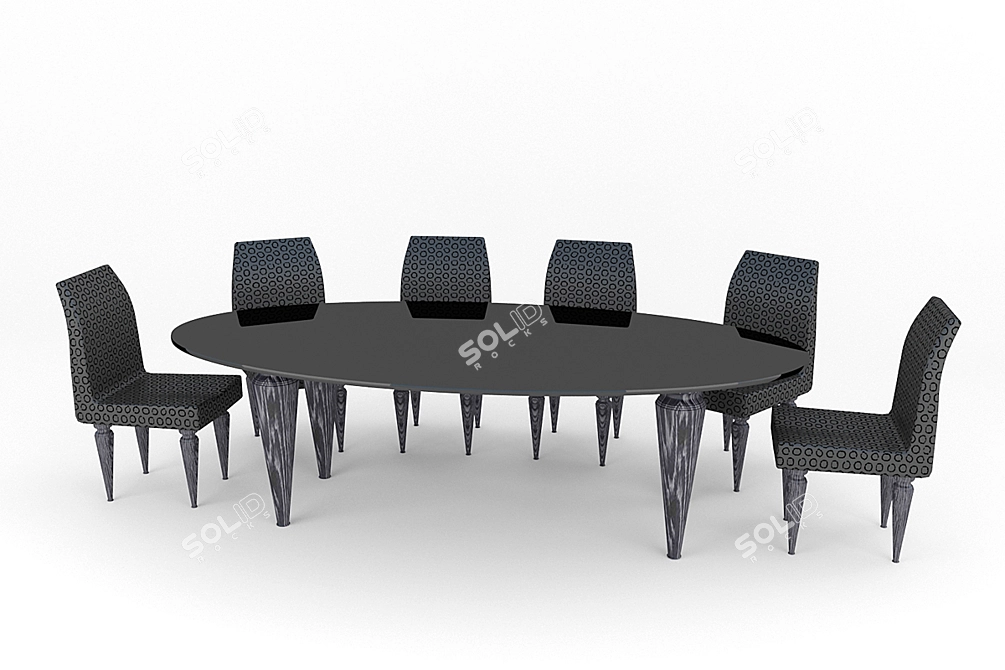 Italian Elegance: EGO ZEROVENTIQUATTRO Dining Set 3D model image 1