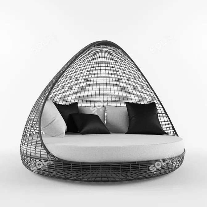 Elegant Wicker Sofa by Sky-Line 3D model image 1