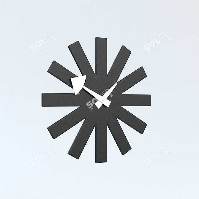 Stunning Asterisk Wall Clock 3D model image 1