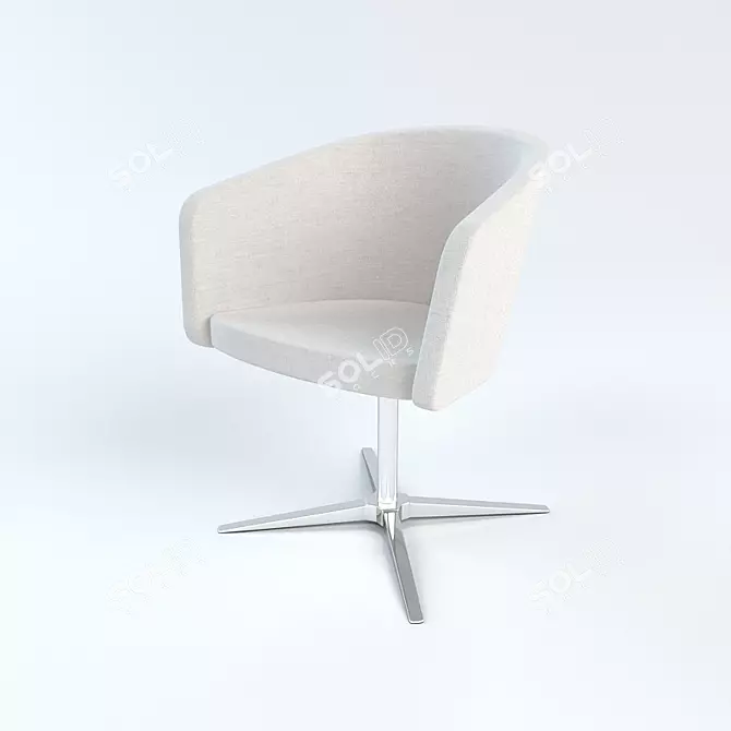 Sleek Smooth Armchair 3D model image 1