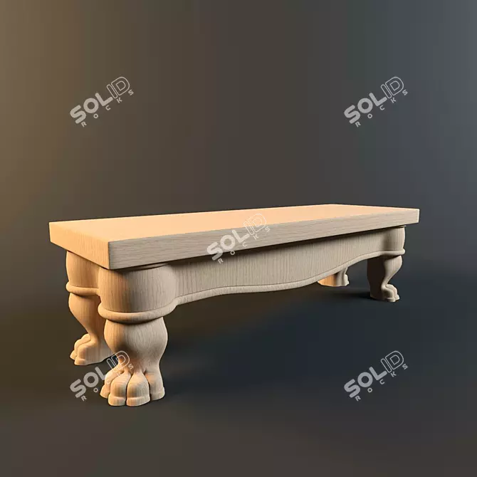 Traditional Sauna Bench 3D model image 1