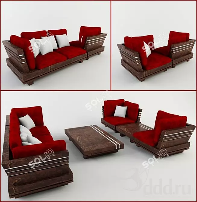 Cozy Comfort Sofa Seating 3D model image 1