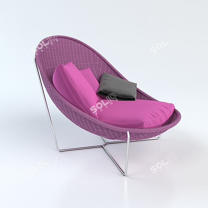 Paola Lenti NIDO: Elegant Woven Chair 3D model image 1