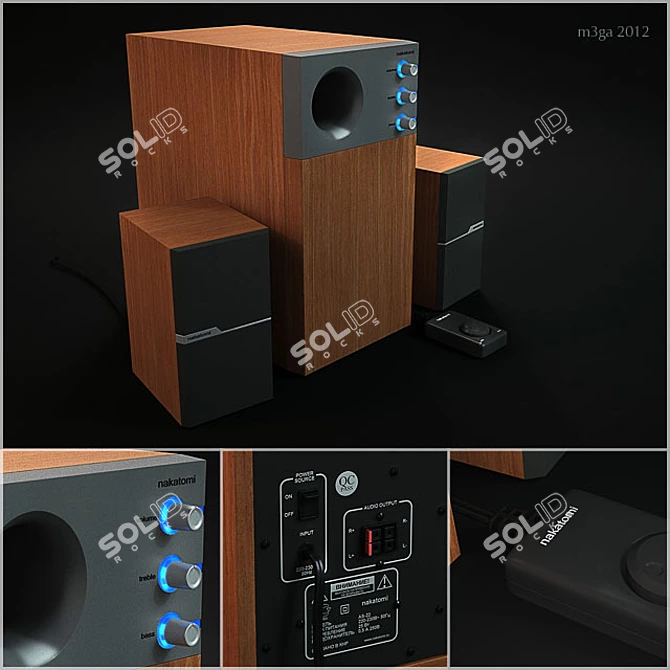 Nakatomi AS-22 2.1 Speaker: Stunning Sound, Convenient Setup 3D model image 1