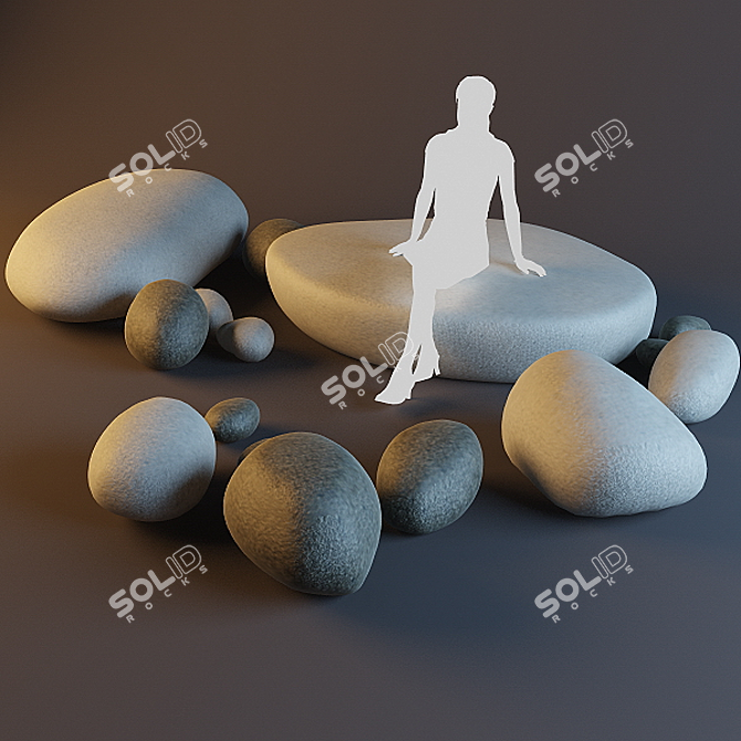 Title: Felted Comfort: Cozy Pillows 3D model image 1