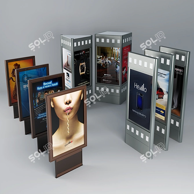 3dsMax 2011 (Vray 1.5 SP5) Advertising Stands 3D model image 1